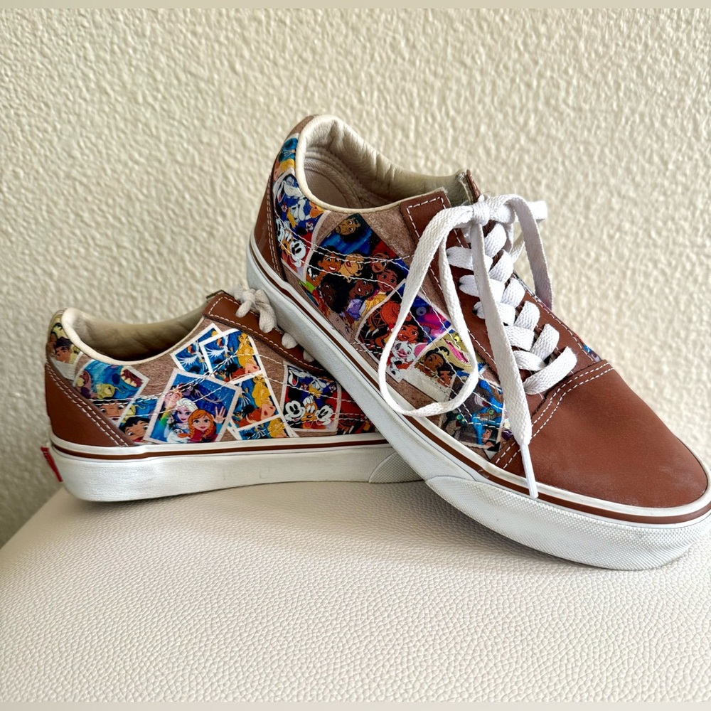 Vans X Disney 100th Anniversary Old Skool Scrapbook Mens 5.5 Youth Brown Low Top